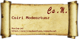 Csiri Modesztusz névjegykártya